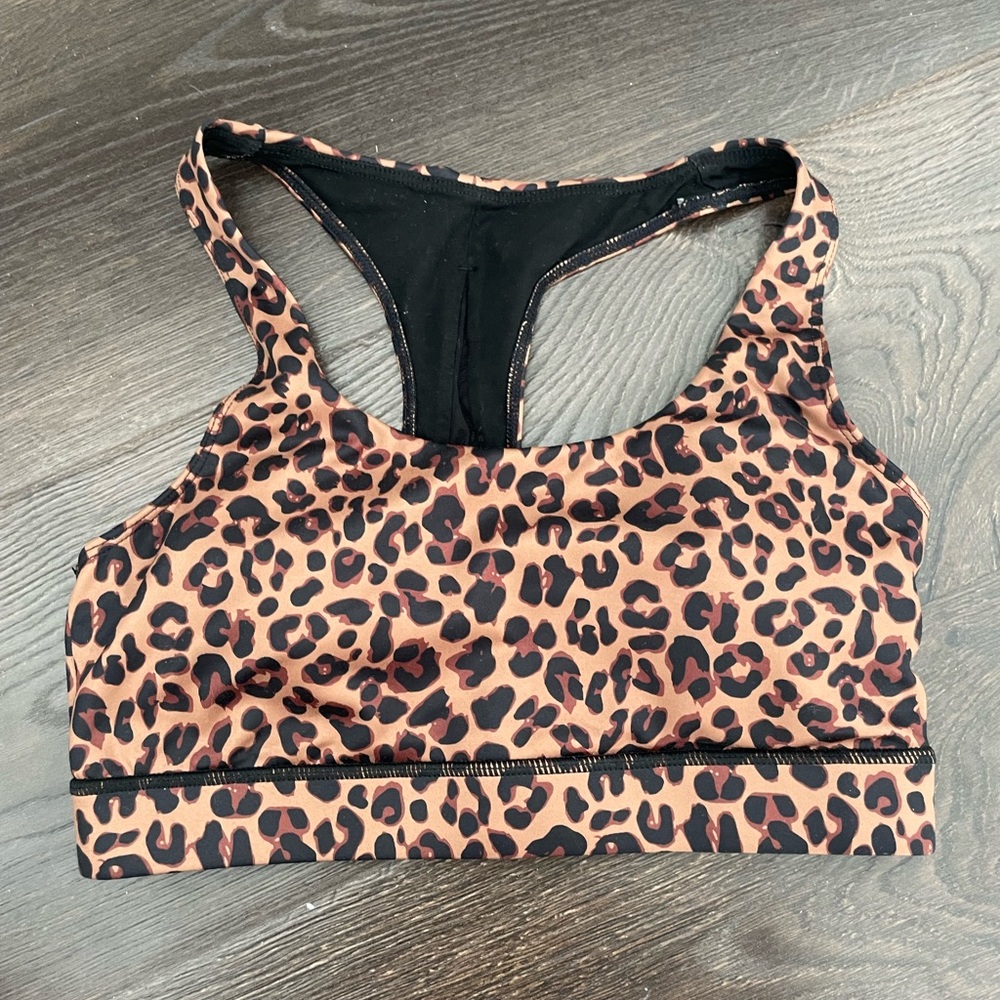 cheetah print sports bra